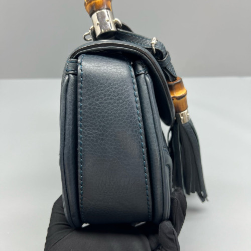 Gucci Bamboo Bamboo 1947 Medium Guccissima Dark Blue