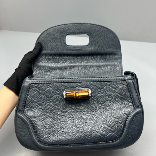 Gucci Bamboo Bamboo 1947 Medium Guccissima Dark Blue