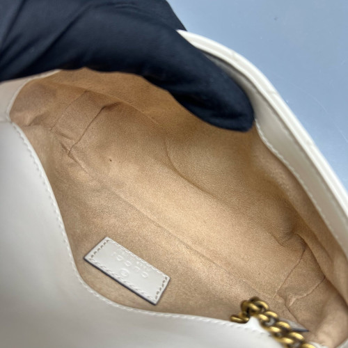 Gucci Matelasse Super Mini GG Marmont Calfskin White
