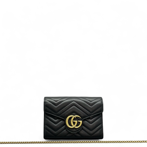 Gucci Matelasse GG Marmont Chain Wallet Calfskin Black
