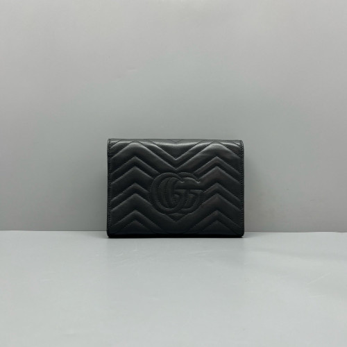 Gucci Matelasse GG Marmont Chain Wallet Calfskin Black