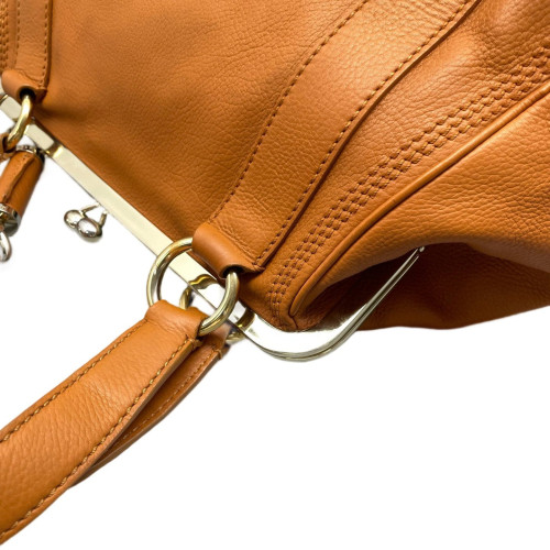 Celine Handbag Calfskin Orange