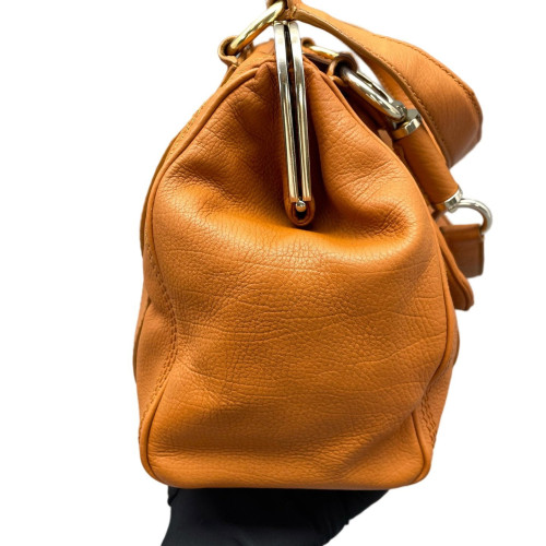 Celine Handbag Calfskin Orange