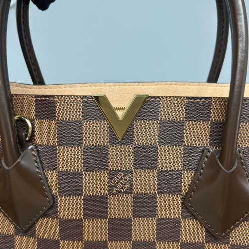 Louis Vuitton Kendington Handbag Damier Ebene Brown