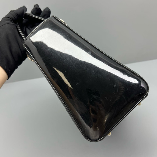 Dior Medium Lady Dior Patent Calfskin Black