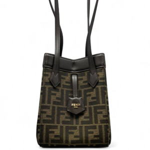Fendi Mini Origami Zucca Calfskin Brown Dark Brown