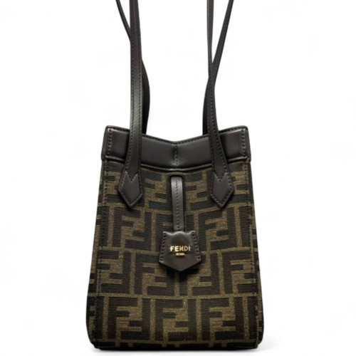 Fendi Mini Origami Zucca Calfskin Brown Dark Brown