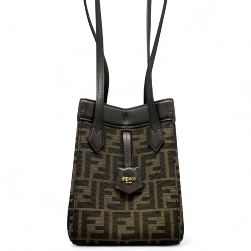 Fendi Mini Origami Zucca Calfskin Brown Dark Brown