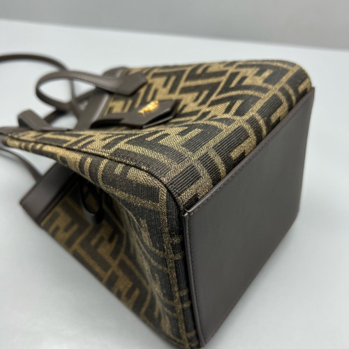 Fendi Mini Origami Zucca Calfskin Brown Dark Brown