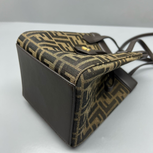 Fendi Mini Origami Zucca Calfskin Brown Dark Brown