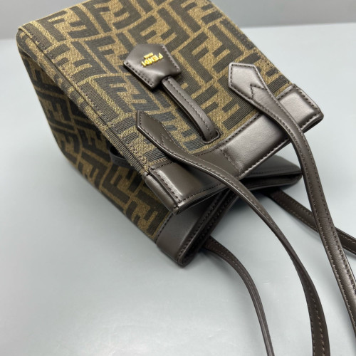 Fendi Mini Origami Zucca Calfskin Brown Dark Brown
