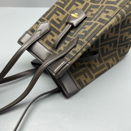 Fendi Mini Origami Zucca Calfskin Brown Dark Brown