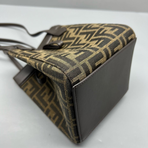 Fendi Mini Origami Zucca Calfskin Brown Dark Brown