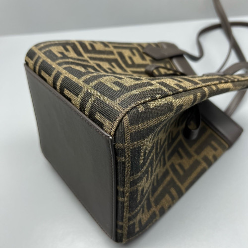 Fendi Mini Origami Zucca Calfskin Brown Dark Brown