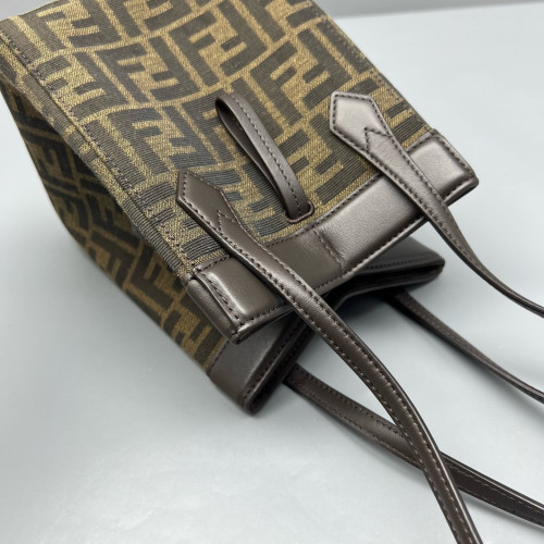 Fendi Mini Origami Zucca Calfskin Brown Dark Brown
