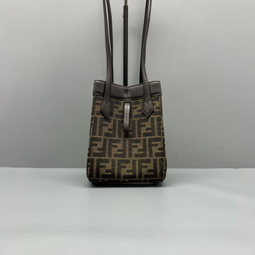 Fendi Mini Origami Zucca Calfskin Brown Dark Brown