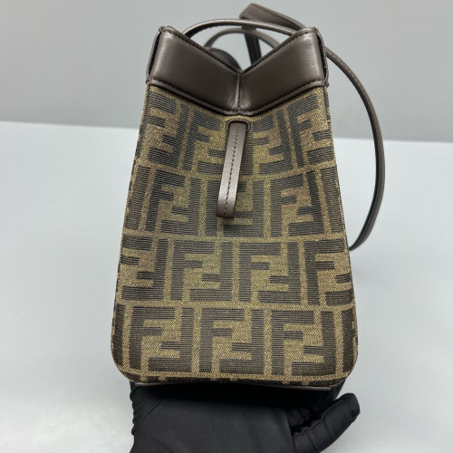 Fendi Mini Origami Zucca Calfskin Brown Dark Brown