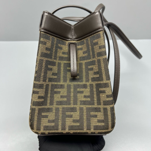 Fendi Mini Origami Zucca Calfskin Brown Dark Brown