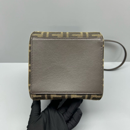 Fendi Mini Origami Zucca Calfskin Brown Dark Brown