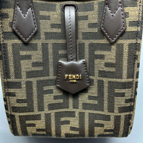 Fendi Mini Origami Zucca Calfskin Brown Dark Brown