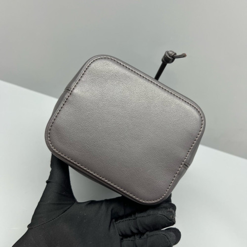 Fendi Mini Mon Tresor Bucket Zucca Calfskin Brown Dark Brown