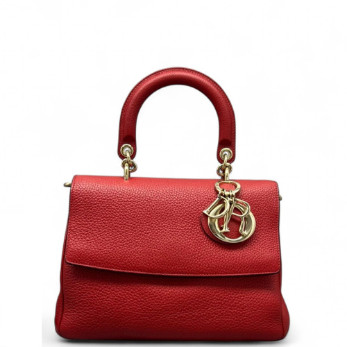 Dior Small Be Dior Flap Grained Calfskin Red