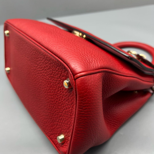 Dior Small Be Dior Flap Grained Calfskin Red