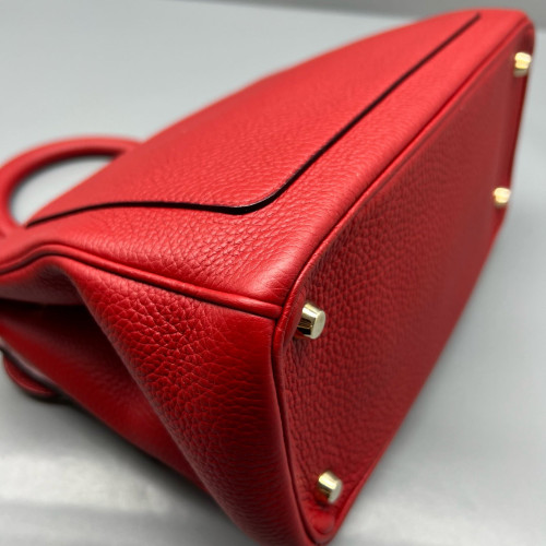 Dior Small Be Dior Flap Grained Calfskin Red