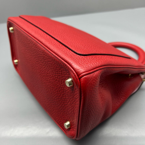 Dior Small Be Dior Flap Grained Calfskin Red
