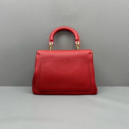 Dior Small Be Dior Flap Grained Calfskin Red