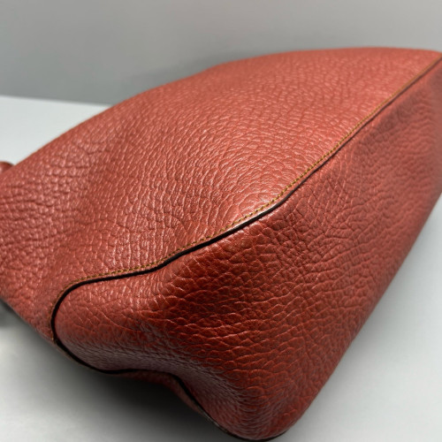 Burberry Shoulder Bag Grained Calfskin Burgundy Brown