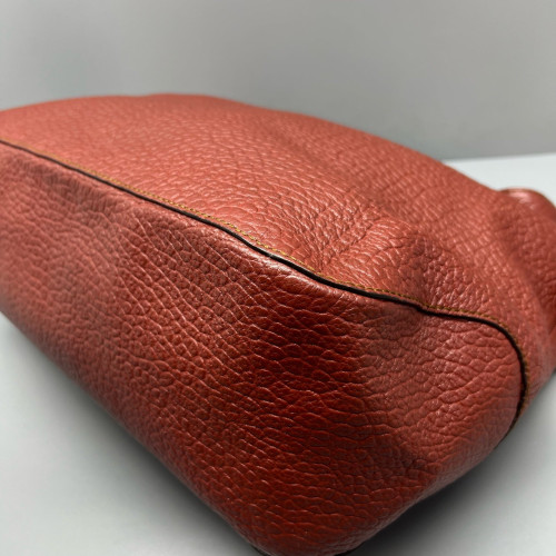 Burberry Shoulder Bag Grained Calfskin Burgundy Brown