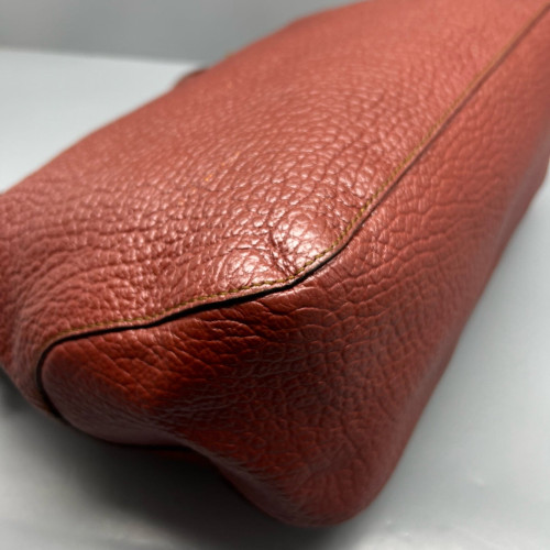 Burberry Shoulder Bag Grained Calfskin Burgundy Brown