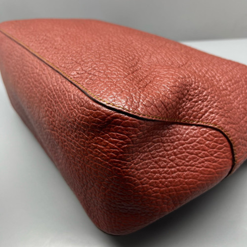 Burberry Shoulder Bag Grained Calfskin Burgundy Brown