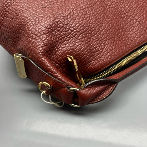 Burberry Shoulder Bag Grained Calfskin Burgundy Brown