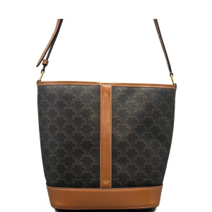 Celine Triomphe Bucket Bag Mediun Triomphe Brown Black