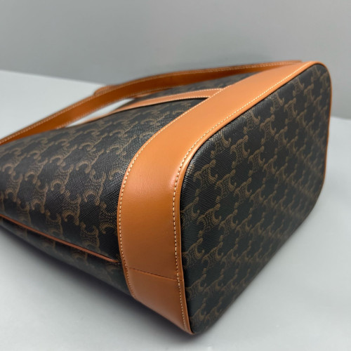 Celine Triomphe Bucket Bag Mediun Triomphe Brown Black Celine Triomphe Bucket Bag Mediun Triomphe Brown Black