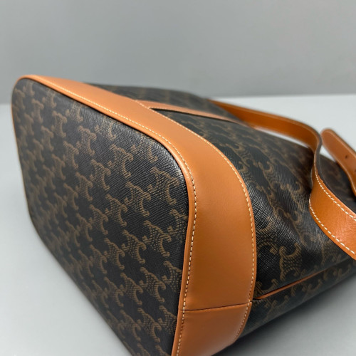 Celine Triomphe Bucket Bag Mediun Triomphe Brown Black Celine Triomphe Bucket Bag Mediun Triomphe Brown Black