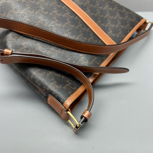 Celine Triomphe Bucket Bag Mediun Triomphe Brown Black Celine Triomphe Bucket Bag Mediun Triomphe Brown Black
