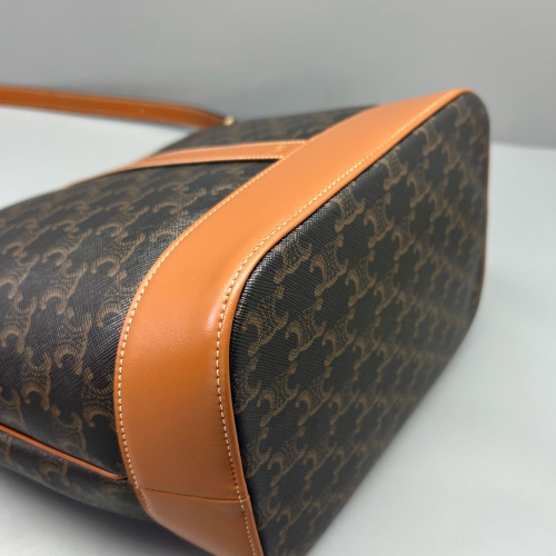 Celine Triomphe Bucket Bag Mediun Triomphe Brown Black Celine Triomphe Bucket Bag Mediun Triomphe Brown Black