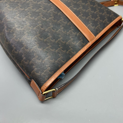 Celine Triomphe Bucket Bag Mediun Triomphe Brown Black Celine Triomphe Bucket Bag Mediun Triomphe Brown Black
