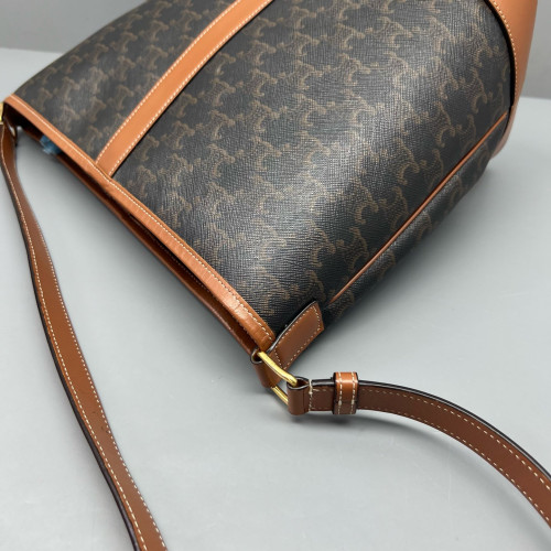 Celine Triomphe Bucket Bag Mediun Triomphe Brown Black Celine Triomphe Bucket Bag Mediun Triomphe Brown Black