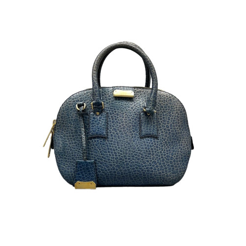 Burberry Small Orchard Bowling Bag Grained Calfskin Blue