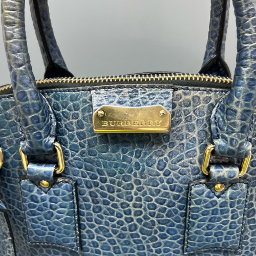 Burberry Small Orchard Bowling Bag Grained Calfskin Blue