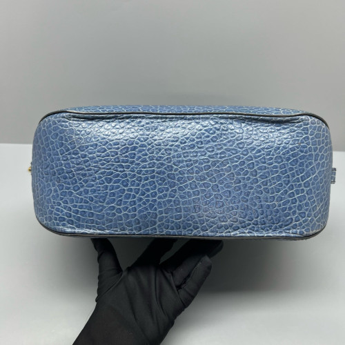 Burberry Small Orchard Bowling Bag Grained Calfskin Blue