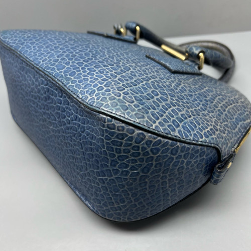 Burberry Small Orchard Bowling Bag Grained Calfskin Blue