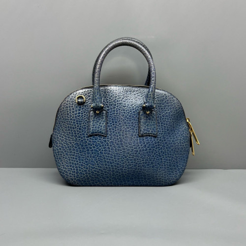 Burberry Small Orchard Bowling Bag Grained Calfskin Blue