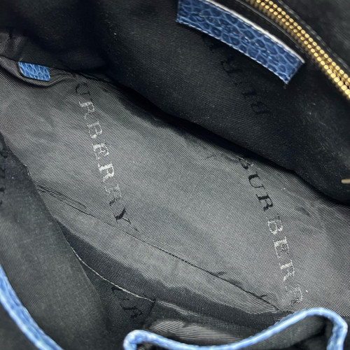 Burberry Small Orchard Bowling Bag Grained Calfskin Blue