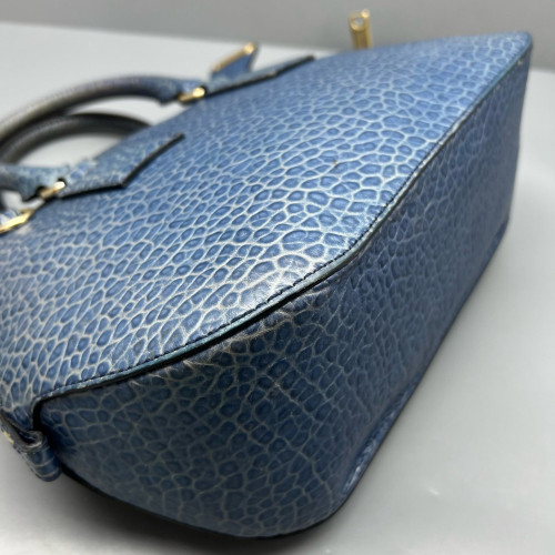 Burberry Small Orchard Bowling Bag Grained Calfskin Blue