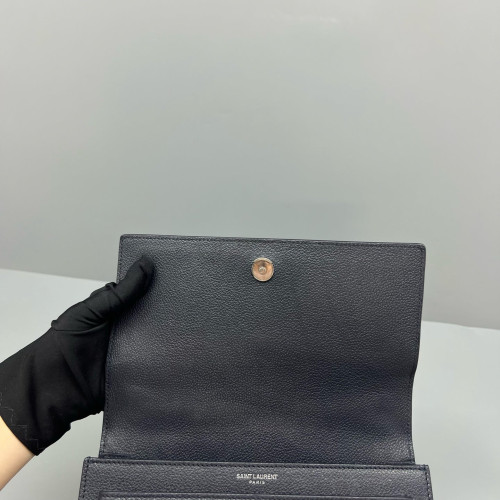 Yves Saint Laurent Medium Sunset Grained Calfskin Black